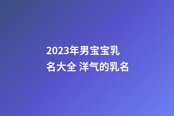 2023年男宝宝乳名大全 洋气的乳名